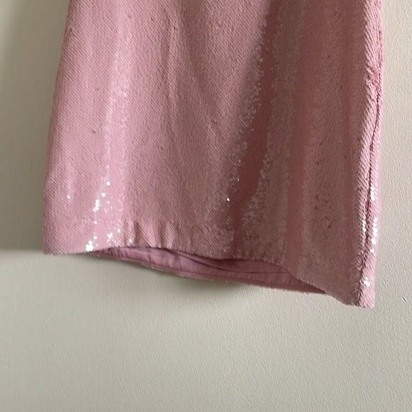 Ganni Sequin Mini Dress Women’s Size 8 Y2K Soft Girl Barbiecore Powder Pink - Picture 7 of 10